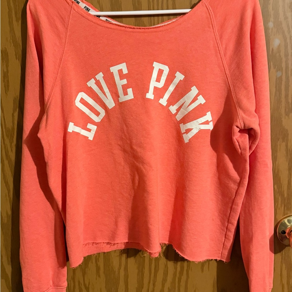 Victoria's Secret Pink Crop Top - Coral and White
